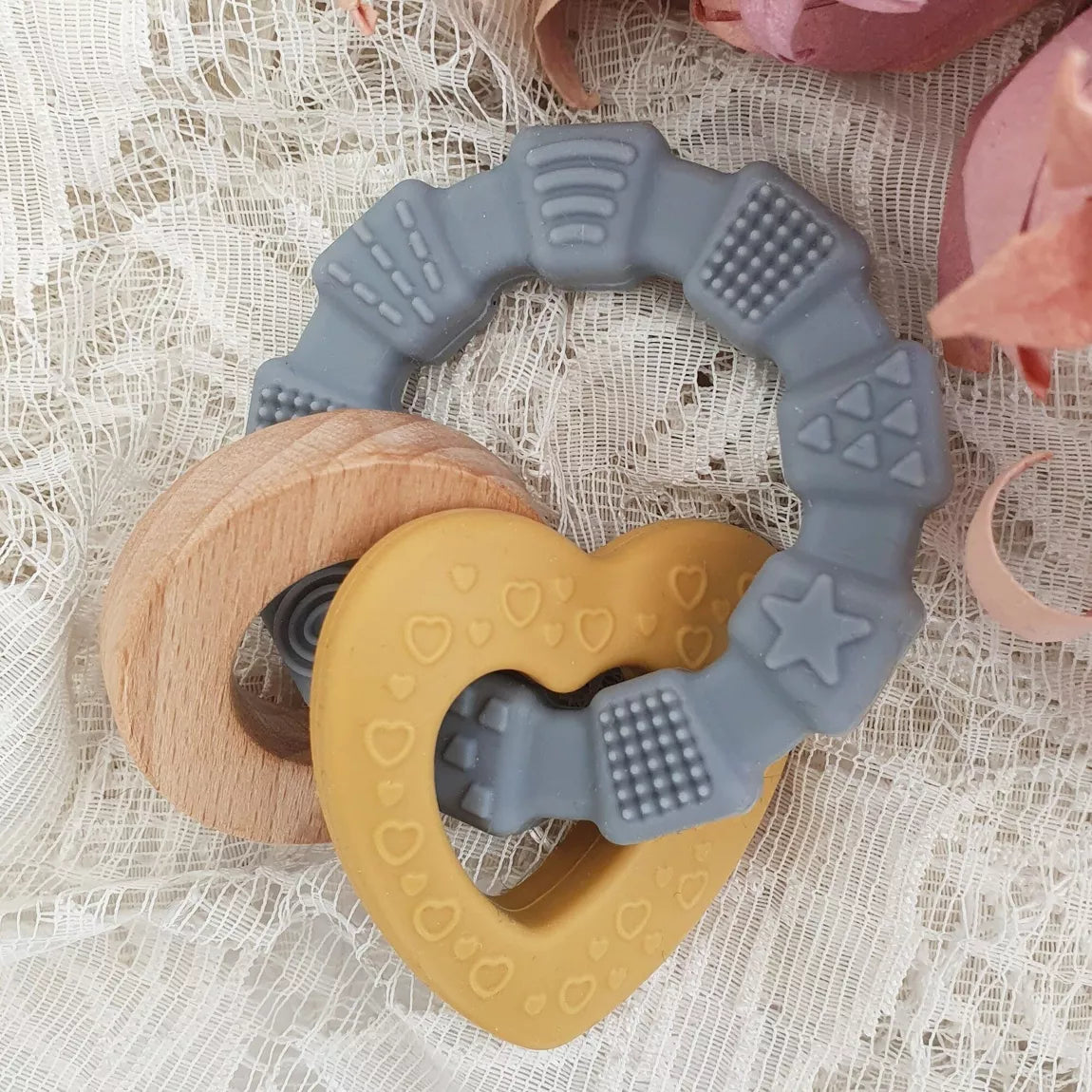Silicone Baby Teether Toy Heart