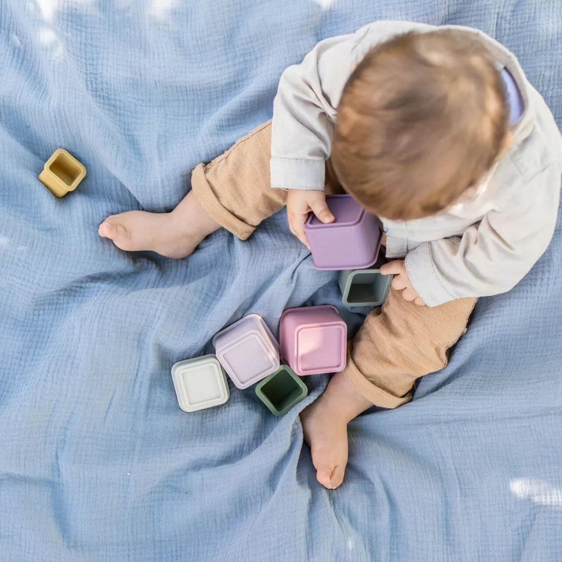 Silicone Stacking Toy Square Cups