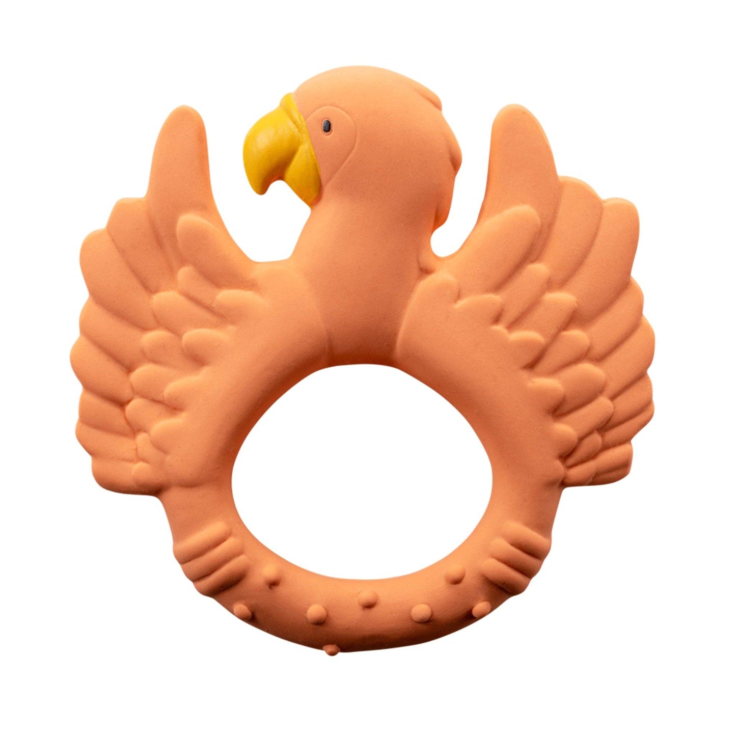 Natural rubber Teether Parrot - Orange