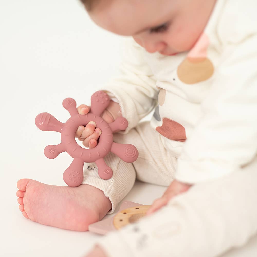 TEETHING PAD WITH SILICONE TEXTURES: Pink