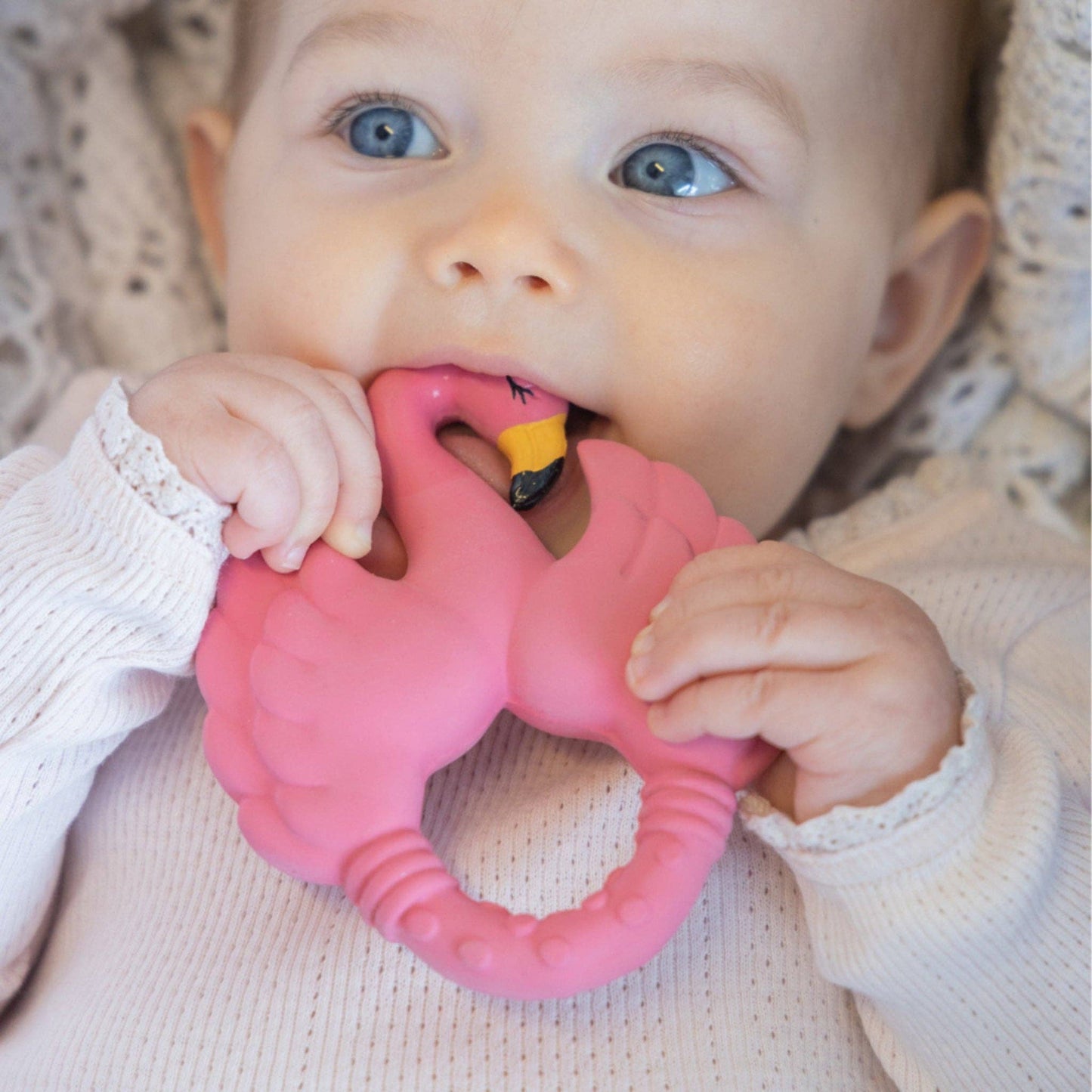 Natural rubber Teether Flamingo