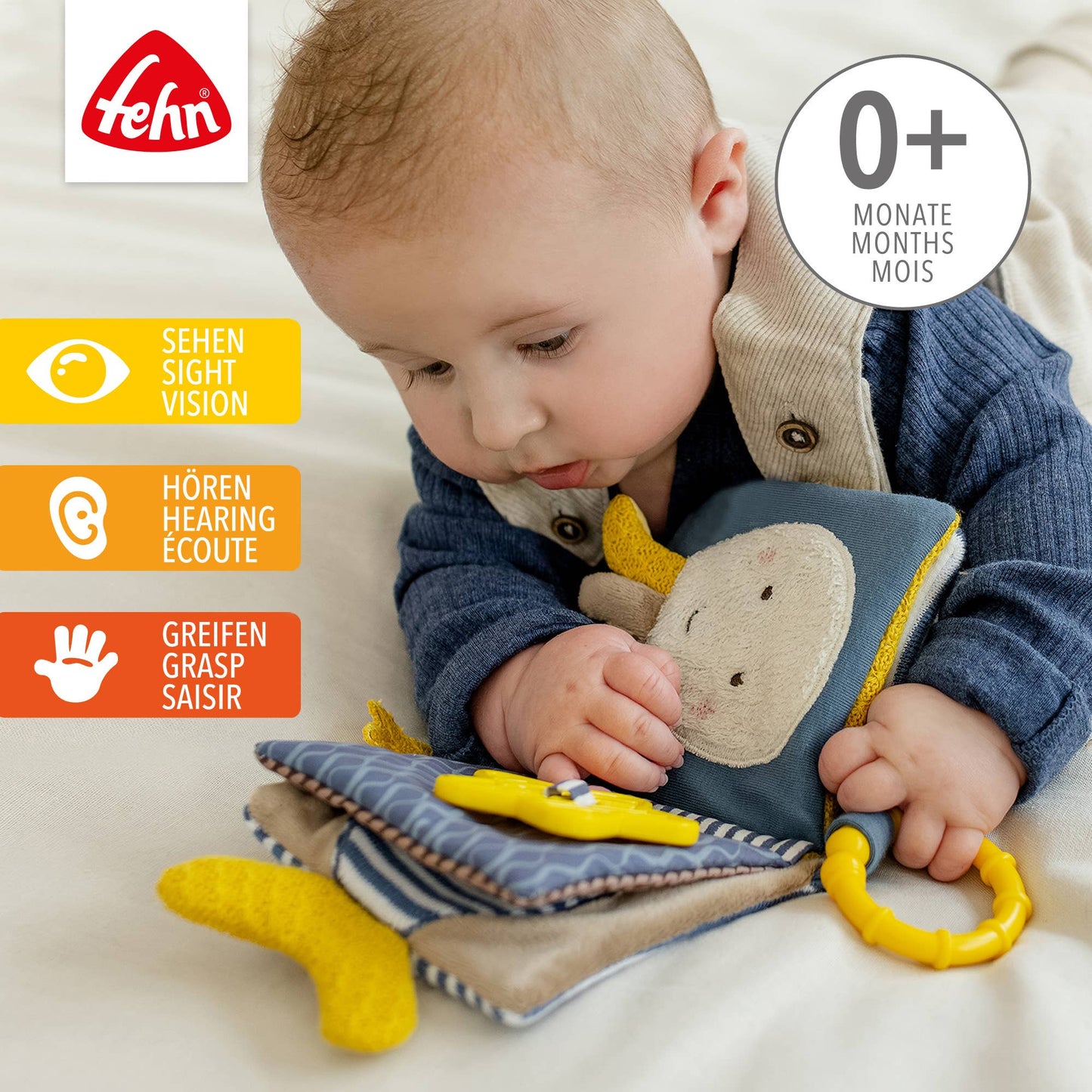 Otter fabric book - touch book with animal motifs