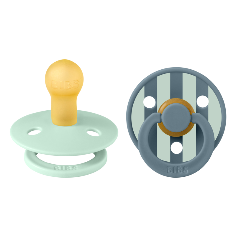 BIBS Pacifier Studio - 2 Pack (Colour: Block Latex Nordic Mint Petrol Mix | Size 1)