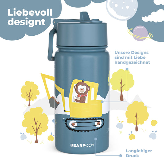 Thermo children's drinking bottle stainless steel - excavator