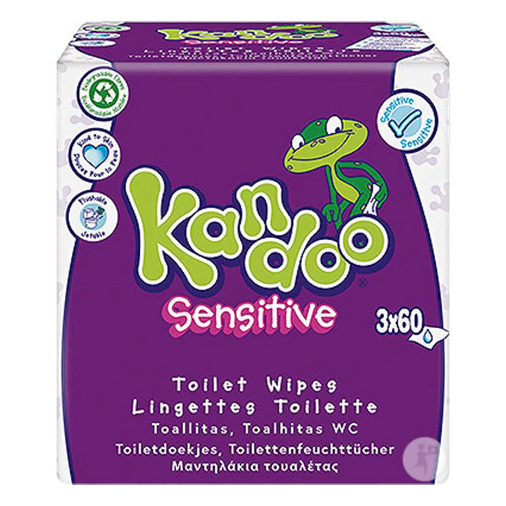 Kandoo Toilet Flushable Wipes Sensitive 3X60