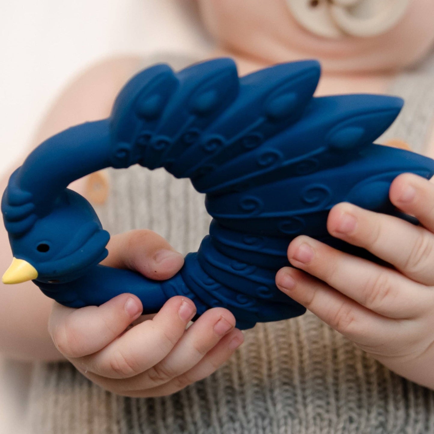 Natural rubber Teether Peacock