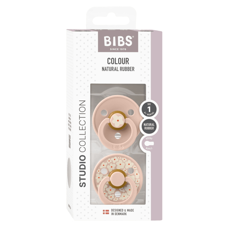 Bibs Pacifier Studio - 2 Pack (Colour: Jasmine Latex Blush Mix | Size 1)
