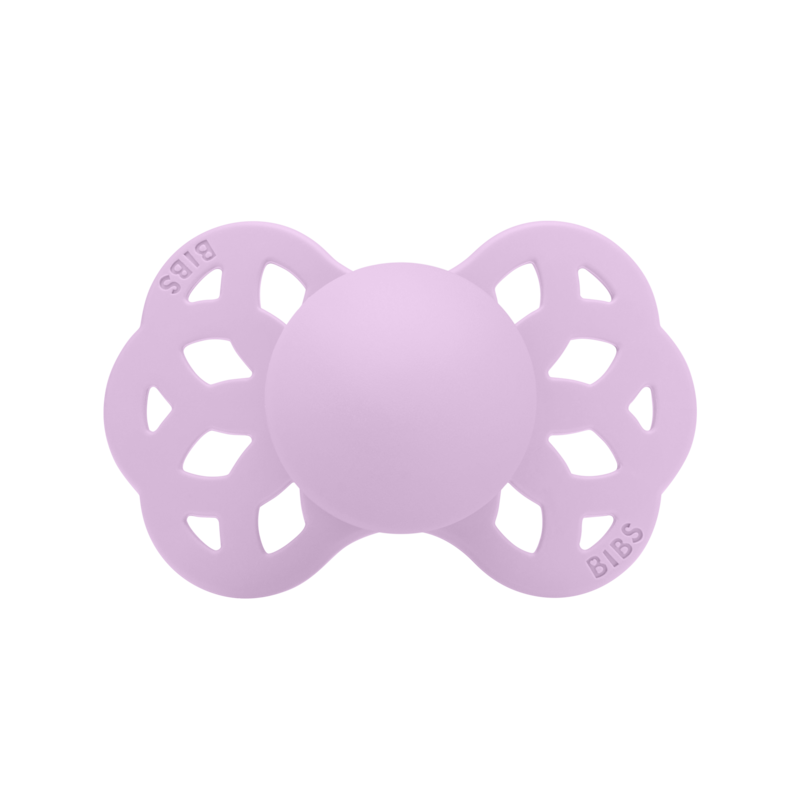 BIBS Pacifier Infinity Symmetrical Silicone - 2 Pack (Colour: Violet Sky/Mauve | Size 1)