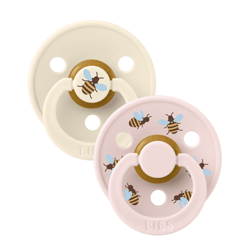 BIBS Pacifier Studio  - 2 PACK (Colour: Bumblebee Latex & Ivory Mix | Size 1)