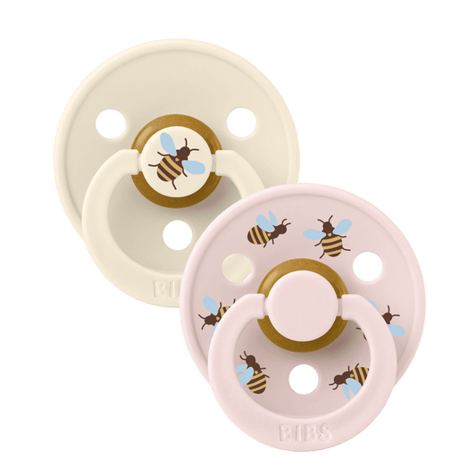 BIBS Pacifier Studio  - 2 PACK (Colour: Bumblebee Latex & Ivory Mix | Size 1)