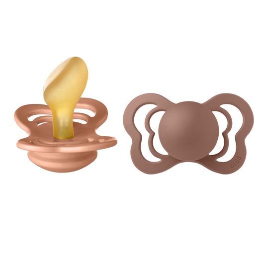 BIBS Pacifier Couture Latex - 2 Pack (Colour: Peach/Woodchuck | Size 2 )