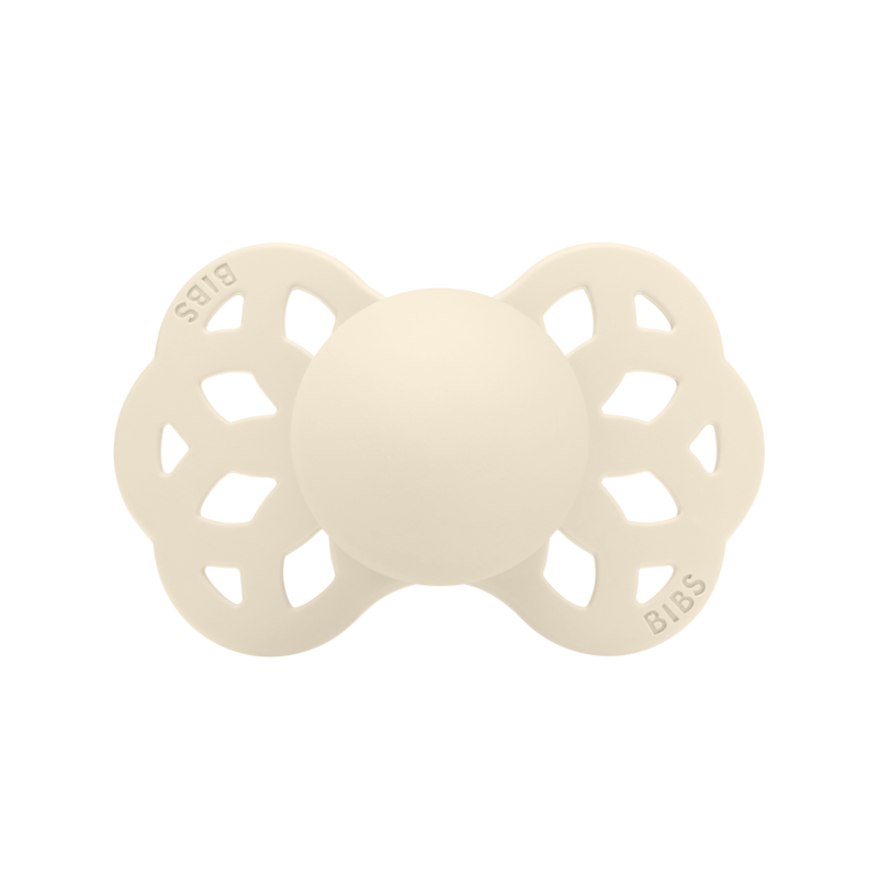 BIBS Pacifier Infinity Anatomical Silicone - 2 Pack (Colour: Ivory/Blossom | Size 2)