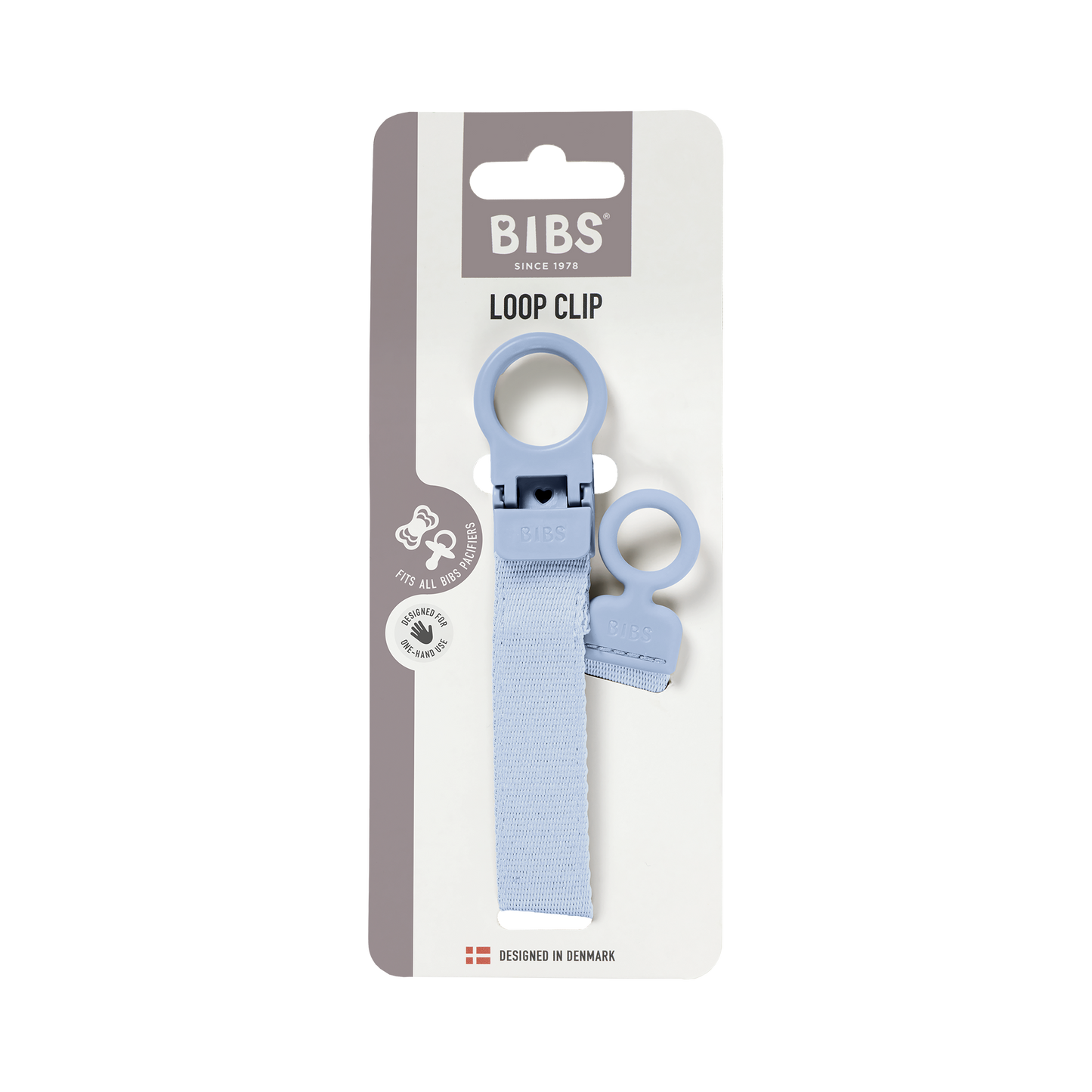 Bibs Pacifier Clip Loop | Dusty Blue