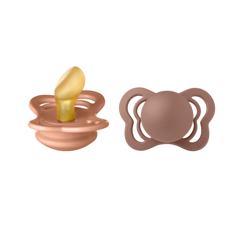 BIBS Pacifier Couture Latex - 2 Pack (Colour: Peach/Woodchuck | Size 1)
