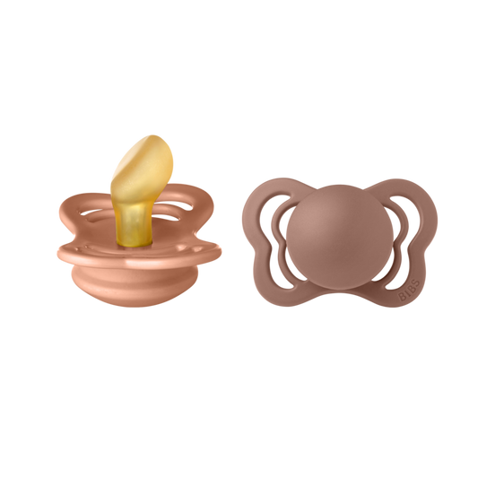BIBS Pacifier Couture Latex - 2 Pack (Colour: Peach/Woodchuck | Size 1)