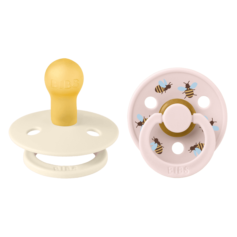 BIBS Pacifier Studio  - 2 PACK (Colour: Bumblebee Latex & Ivory Mix | Size 1)
