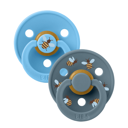 BIBS Pacifier Studio  - 2 Pack (Colour: Bumblebee Latex & Breeze Mix | Size 2)