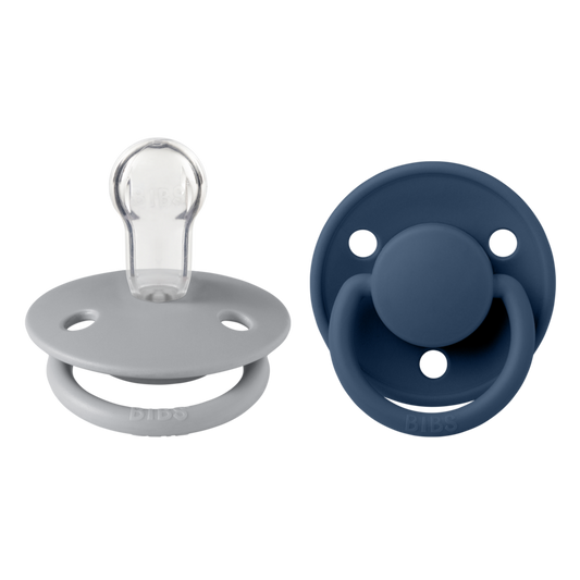 Bibs De Lux Silicone - 2 Pack (Colour: Cloud/Steel Blue | Onesize)