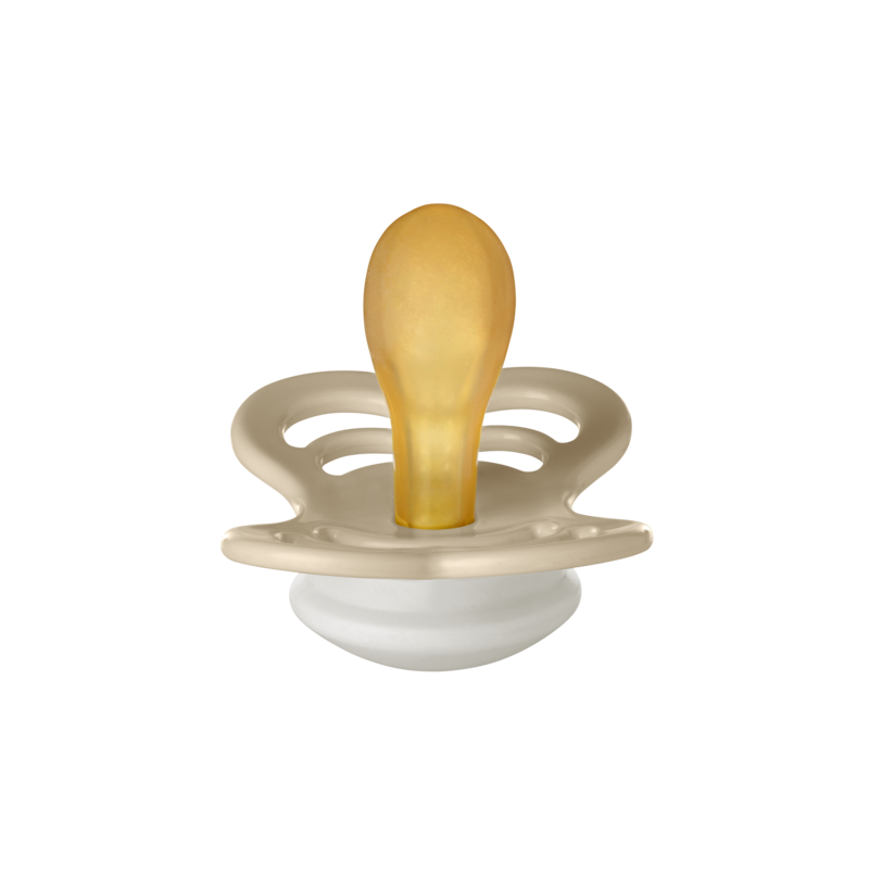 BIBS Pacifier Supreme Latex - Size 2 (Colour: Vanilla GLOW | Size 2)