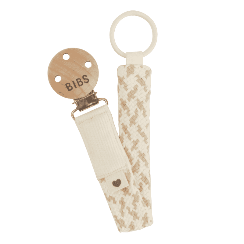 Bibs Pacifier Clip Braided | Ivory/Vanilla