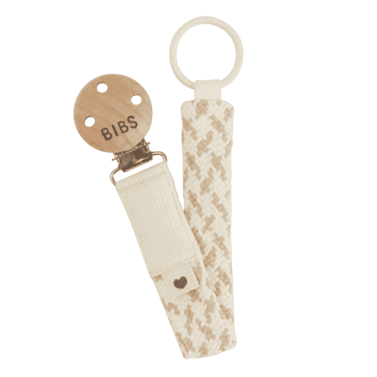 Bibs Pacifier Clip Braided | Ivory/Vanilla