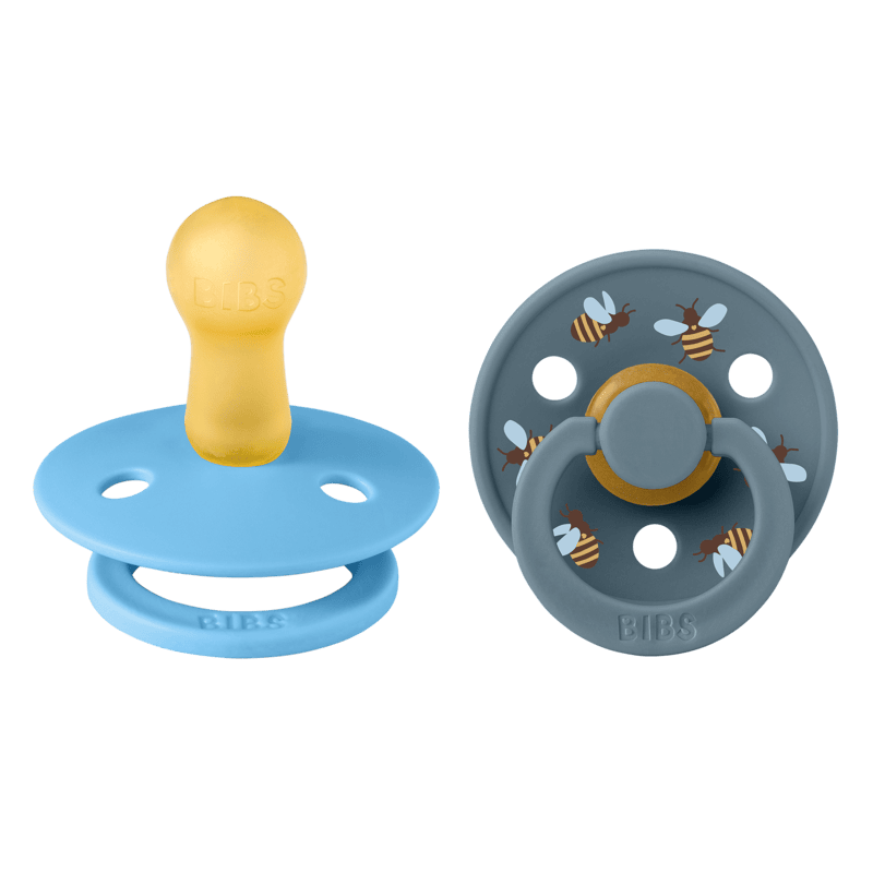 BIBS Pacifier Studio  - 2 Pack (Colour: Bumblebee Latex & Breeze Mix | Size 2)