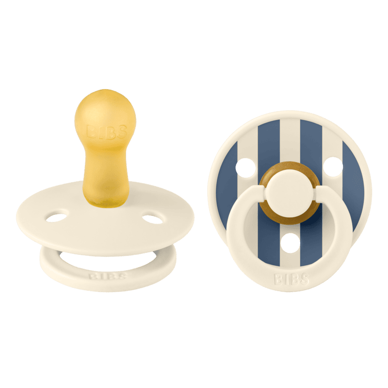 Bibs Pacifier Studio - 2 Pack (Colour: Pin Latex Ivory Steel Blue Mix | Size 2)