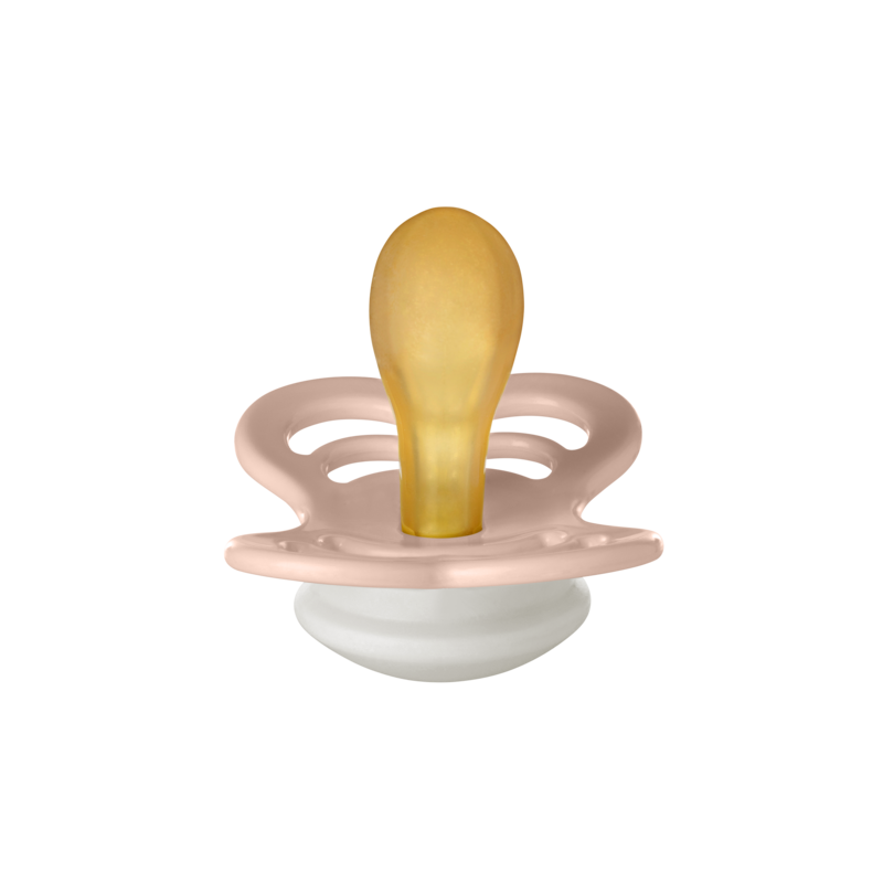 BIBS Pacifier Supreme Latex (Blush GLOW | Size 2)