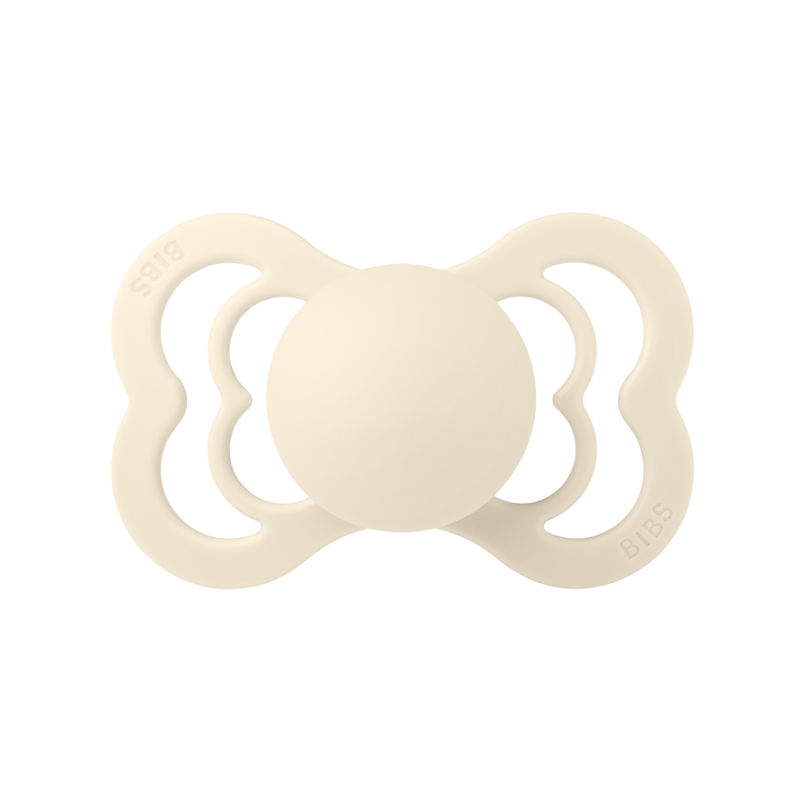 BIBS Pacifier Supreme Symmetrical Latex - 2 Pack (Colour:  Ivory/Blush | Size 2)