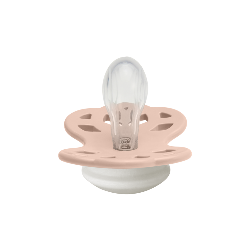 BIBS Pacifier Infinity Symmetrical Silicone (Colour: Blush GLOW | Size 1)
