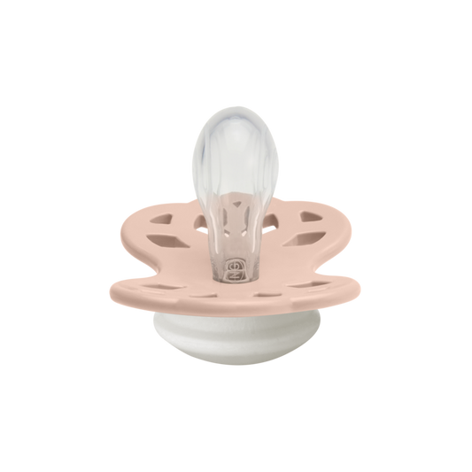BIBS Pacifier Infinity Symmetrical Silicone (Colour: Blush GLOW | Size 1)