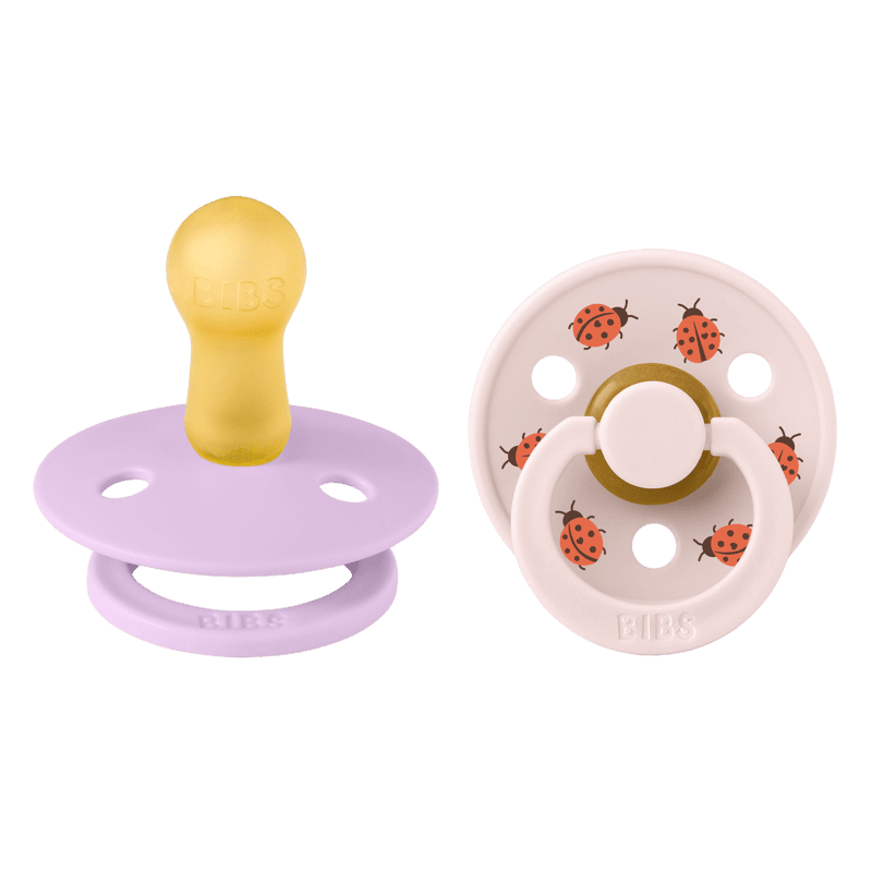 BIBS Pacifier Studio - 2 PACK (Colour: Ladybug Latex & Violet Sky Mix | Size 2)