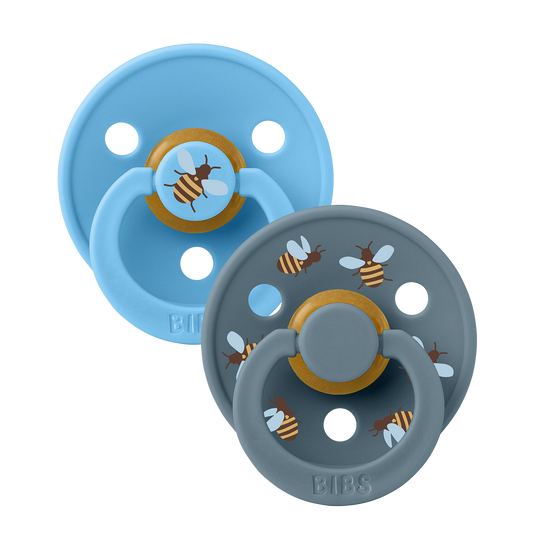 BIBS Pacifier Studio - 2 PACK (Colour: Bumblebee Latex & Breeze Sky Mix | Size 3)
