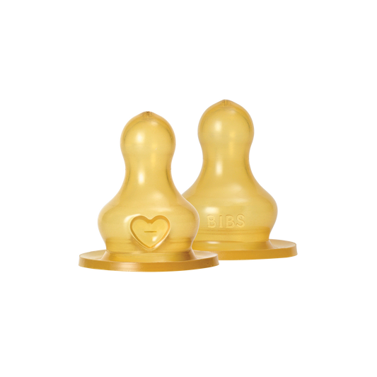 Bibs Baby Bottle Nipple Round Latex - 2 Pack | Fast Flow