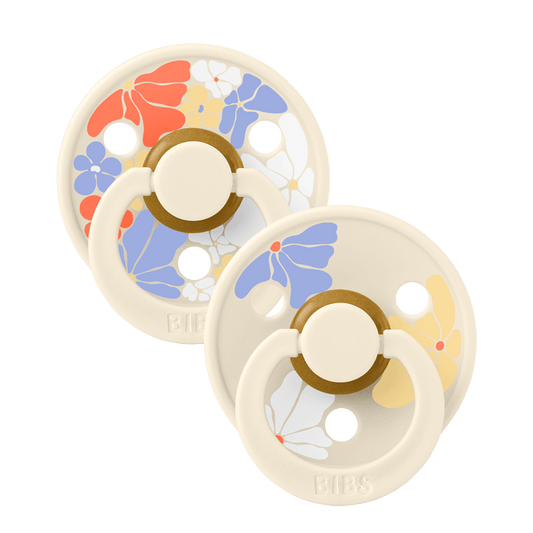 Bibs Pacifier Studio - 2 Pack (Colour: Morning Bloom Latex & Ivory Mix | Size 2)