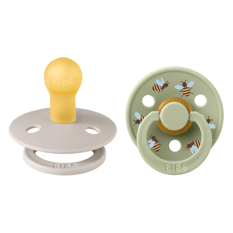 BIBS Pacifier Studio - 2 Pack (Colour: Bumblebee Latex & Mushroom Mix | Size 1