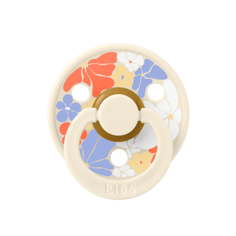 Bibs Pacifier Studio - 2 Pack (Colour: Morning Bloom Latex & Ivory Mix | Size 2)