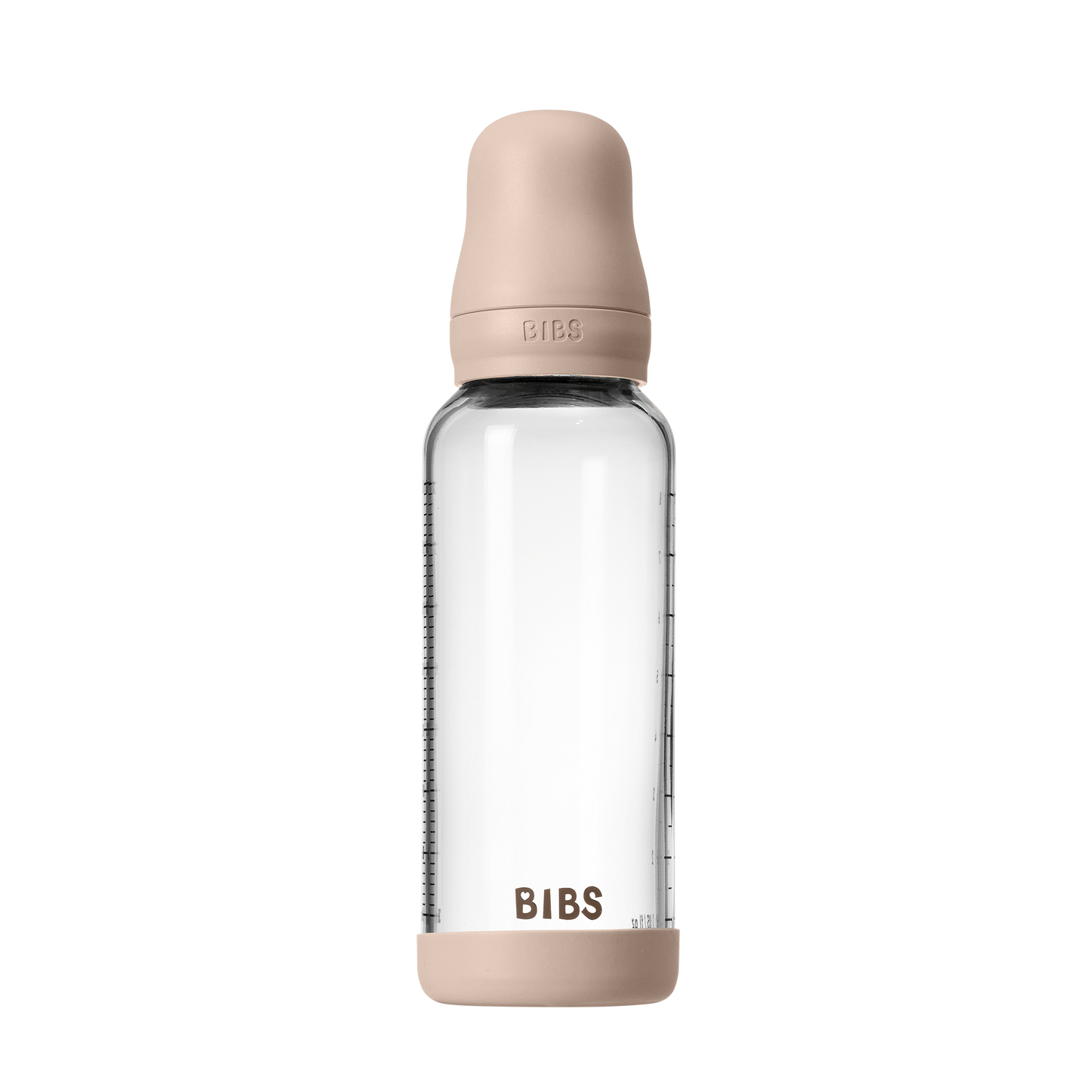 Bibs Baby Glass Bottle Round Silicone Medium Flow (Colour: Blush | Size: 240ml)