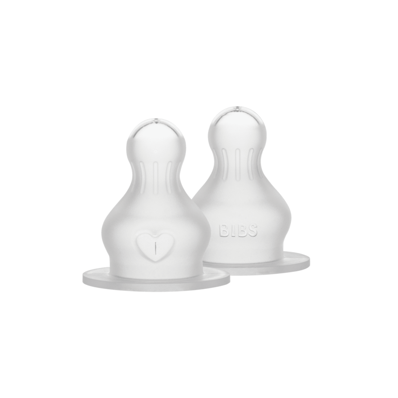Bibs Bottle Nipple Silicone - 2 Pack (Colour: Slow Flow)