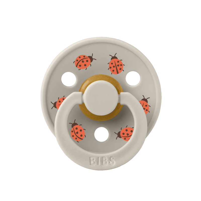 BIBS Pacifier Studio - 2 Pack (Colour: Ladybug Latex & Blush Mix - Size 1)