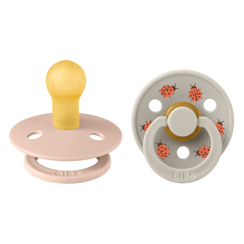 BIBS Pacifier Studio - 2 Pack (Colour: Ladybug Latex & Blush Mix - Size 1)
