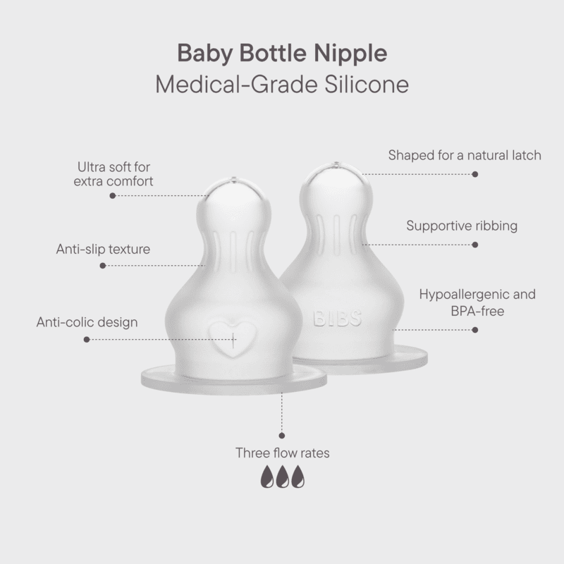 Bibs Bottle Nipple Silicone - 2 Pack | Fast Flow