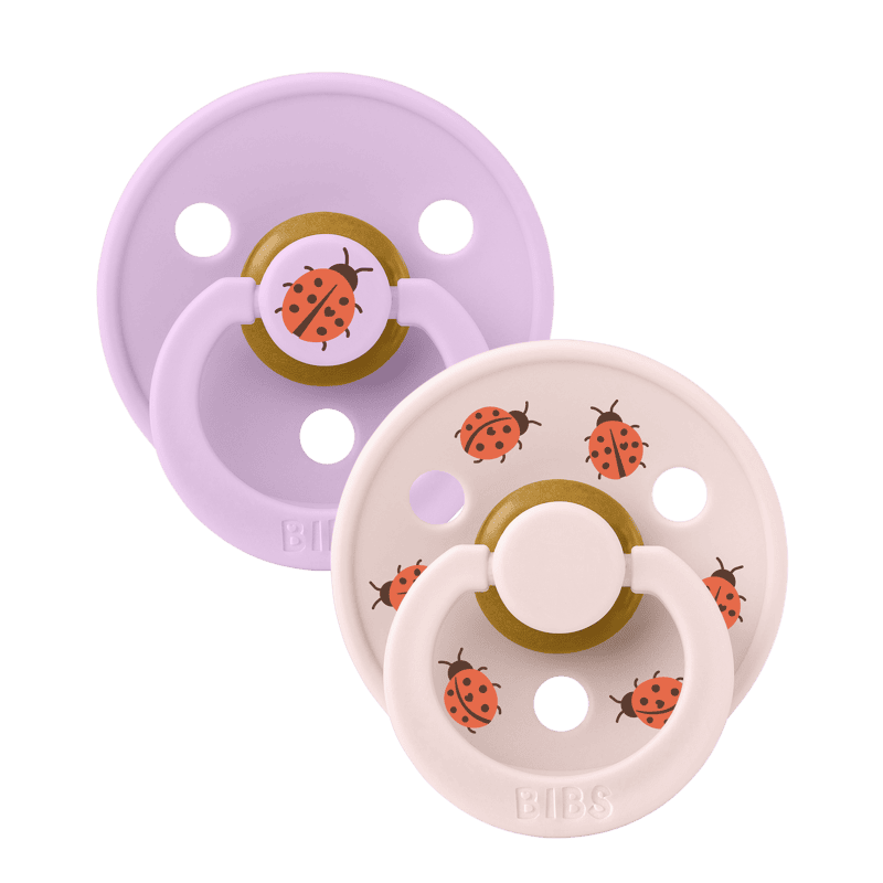 BIBS Pacifier Studio - 2 Pack (Colour: Ladybug Latex & Violet Sky Mix | Size 1)