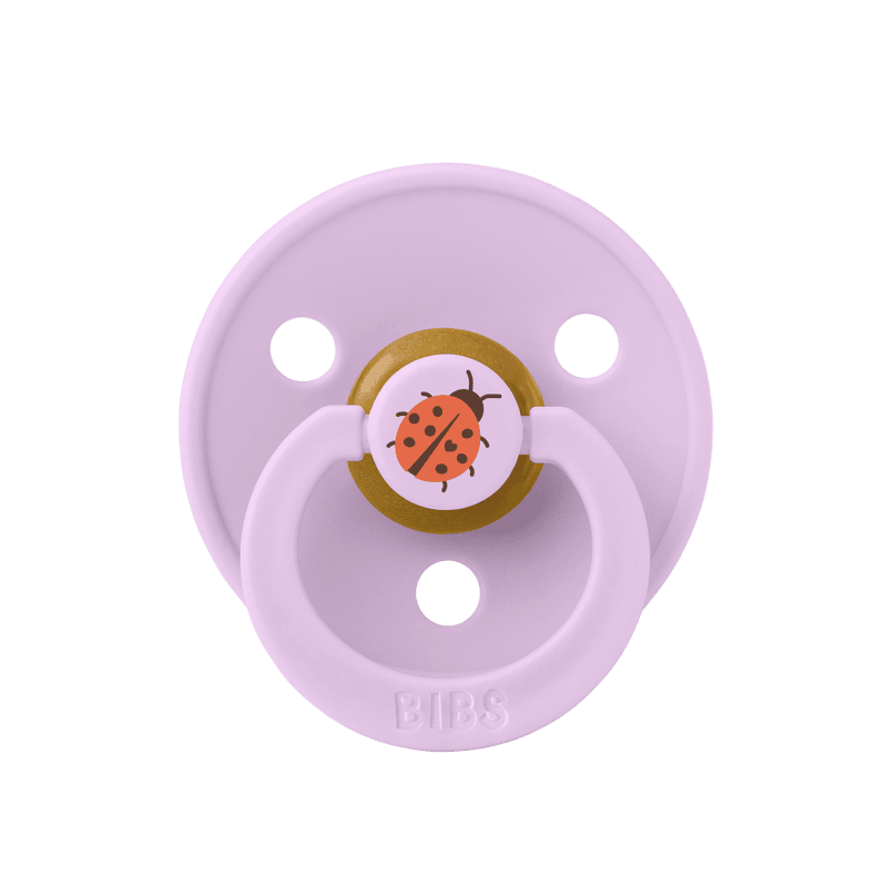 BIBS Pacifier Studio - 2 Pack (Colour: Ladybug Latex & Violet Sky Mix | Size 1)
