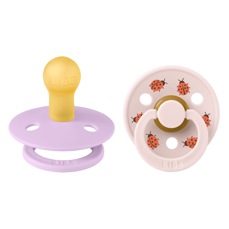 BIBS Pacifier Studio - 2 Pack (Colour: Ladybug Latex & Violet Sky Mix | Size 1)
