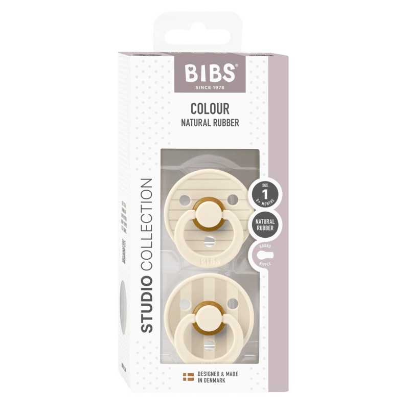 Bibs Pacifier Studio - 2 Pack (Colour: Ivory Vanilla Mix | Size 1