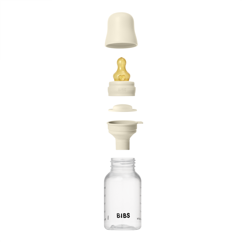 Bibs Baby Bottle Round Latex - Slow Flow (Colour: Ivory | Size: 150ml)