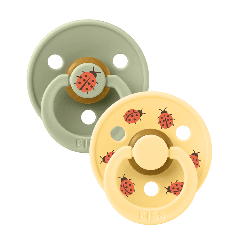 BIBS Pacifier Studio -2 Pack (Colour: Ladybug Latex & Sage Mix | Size 2)