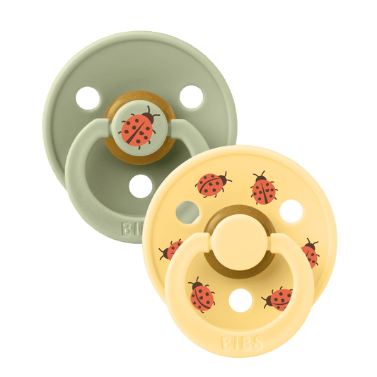 BIBS Pacifier Studio -2 Pack (Colour: Ladybug Latex & Sage Mix | Size 2)