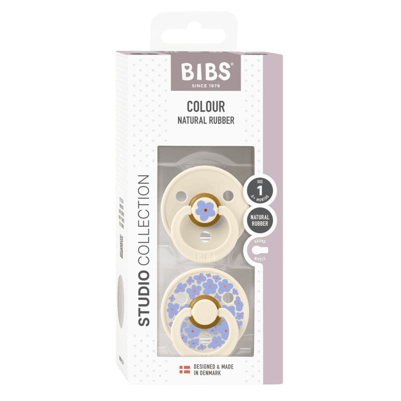 Bibs Pacifier Studio - 2 Pack (Colour: Jasmine Latex & Ivory Mix | Size 1)